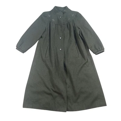 Himalaya Baur Loden Tirol Austrian Wool Alpaca Applique Full Length Coat 38 FLAW - Image 1 of 4