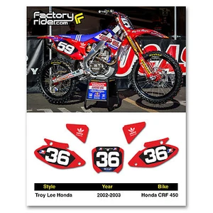 2002-2003 HONDA CRF 450 Dirt Bike Graphics Motocross Custom Number Plates TLD - Bild 1 von 3