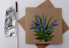 Real Painting: Handpainted Greetings Card "Bluebells #30"  by Judith Rowe