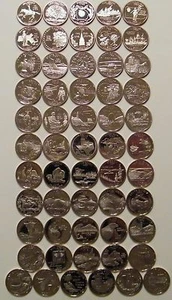 1999-2009 S -State Quarters Clad Proof - Complete 50 Coins & DC Territories set - Picture 1 of 12