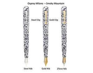 Osprey Milano - Smoky Mountain Fountain Pen with EEF/EF/F/M/B/BB nib choices - Picture 1 of 4