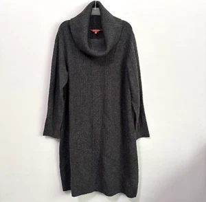 ModCloth Sweater Dress Plus 1X Gray Cable Knit Turtleneck Pullover Long Sleeve - Picture 1 of 10