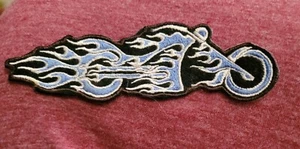 MOTORCYCLE RED BIKE PATCH - MOTOCROSS RACING PIN UP CRUISER BIKER VEST Blue - Picture 1 of 5