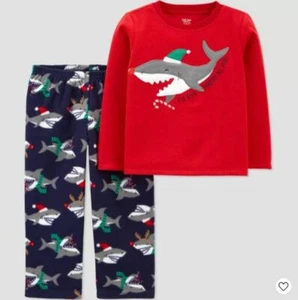 Toddler Boys' Shark North Pajama Set - Just One You By Carter's Red/Navy 2 - Picture 1 of 3