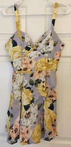 Speechless Junior's Retro Style Day Dress Knot Bodice Floral D70691SA9 Large - Picture 1 of 5