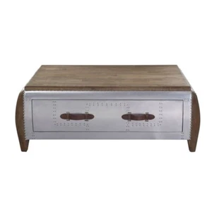 Avaitor furniture airman style HARDWARE AVIATOR COFFEE TABLE with storage - Picture 1 of 10