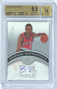 2006-07 Upper Deck SP Authentic Brandon Roy Auto RC #127 /299 BGS 9.5 w/10 Auto