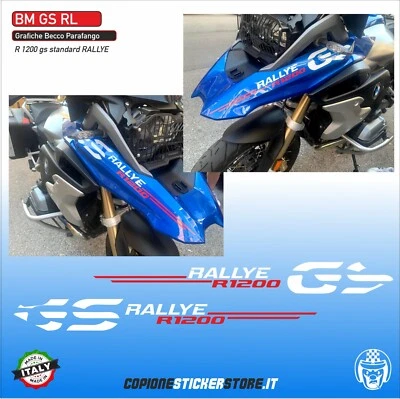 COPIONE STICKER STORE 2 Adesivi Becco Parafango Moto BMW R 1200 gs RALLYE LC red & white