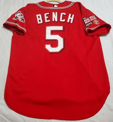 Authentic RUSSELL ATHLETIC JOHNNY BENCH 44 LARGE CINCINNATI REDS Jersey RARE! - Image 1 of 4
