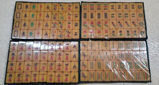 Jogo Mahjong Chinês Tradicional 144 Peças