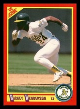 1990 Score Rickey Henderson HOF Oakland Athletics #360 Centered Mint