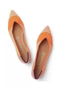 Rothy's The Point Women's Sz 9.5 In Retired “Orange Sherbert” Print Flat Shoes - Picture 1 of 6