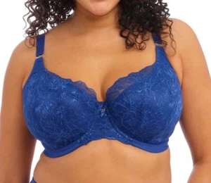 Elomi Brianna Bra Blue Lace Size 38G Padded Half Cup Balcony Racer Back 8081 New - Picture 1 of 12