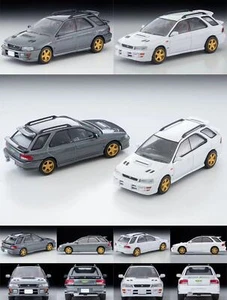 TOMYTEC TLV 1:64 Impreza WRX STi Version V White / Gray Diecast Model Car - Picture 1 of 11