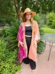 Lote de 5 piezas Abrigo chaqueta larga kantha de algodón indio vintage hecho a mano para mujer - Imagen 1 de 7