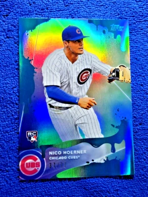 Nico Hoerner 2020 Topps X Steve Aoki Blue Frosting Holo /77 Rookie Card SP RC 💙 - Image 1 of 4