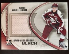 2011 - 2012 ITG Game Used Jersey Black Slater Koekkoek Heroes And Prospects