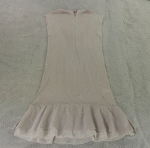 Brunello Cucinelli Sweater Dress Womens Medium Tan Beige Linen Silk Sequin - Picture 1 of 19