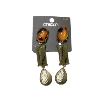 Pendientes de clip colgantes Chicos estampado de animales Krista gota declaración bisutería Foto 1 de 4