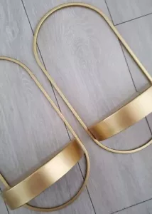 Next Set 2 Bronx Gold Pill Shape Shelves Contemporary Modern Metal Display - Picture 1 of 10