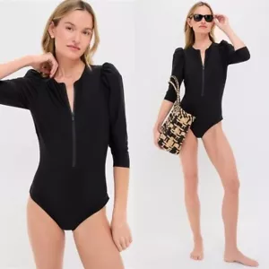 Stylest NEW Black Caviar Sculpting Puff Sleeve One Piece Swimsuit Size S - Picture 1 of 8