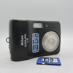 Nikon Digital Camera Coolpix L3 5.1MP Black Tested - Picture 1 of 8