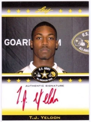 T.J. YELDON 2012 Leaf Army All-American Bowl Tour Auto Card Red Ink 2/25 Alabama - Image 1 of 2