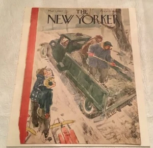 March 1 1947 NEW YORKER MAGAZINE FRONT COVER ONLY - Parker 51 pen Ad - Picture 1 of 2