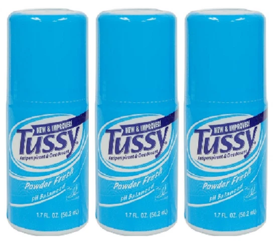 Desodorante antitranspirante Tussy Roll-On, pó fresco, 1,70 oz (pacote com 3) - Imagem 1 de 1