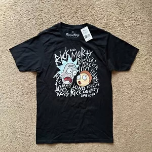 Rick & Morty Shirt Mens Small Short Sleeve NWT Tee Black Crewneck Pullover - Picture 1 of 10