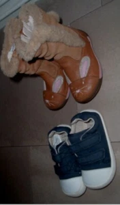 2 pair x infant girl cruiser shoes + boots size 4 G (EU20) Clarks - Picture 1 of 4