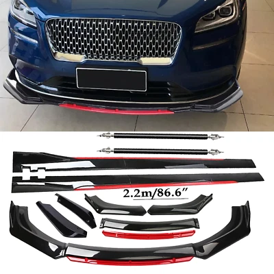 Front Bumper Lip Chin Spoiler Splitter Body Kit Glossy Black For Lincoln MKZ U Foto 1 de 4