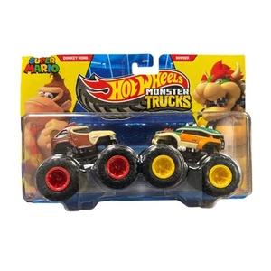 Hot Wheels Monster Trucks Super Mario Donkey Kong vs Bowser 2-Pack - Picture 1 of 4