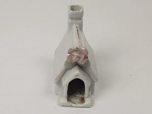 Vintage Porcelain Smoking Chimney Church Ashtray with Violet Rose (Japan) - Picture 1 of 6