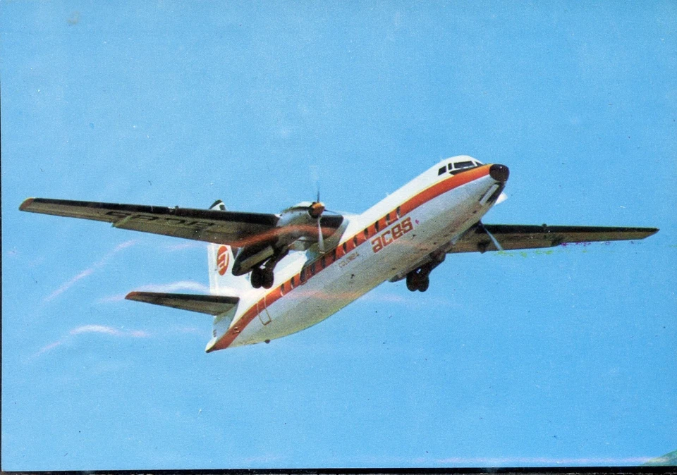 Airliner Postcard ACES F27  published by Movifoto - Image 1 of 1