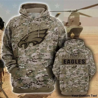 Sudadera con capucha estampada de camuflaje Philadelphia Eagles para fanáticos del fútbol americano Foto 1 de 2
