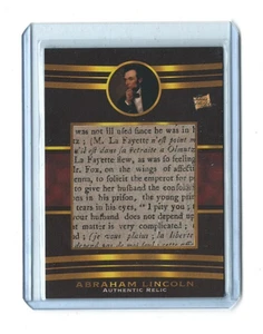 2022 Pieces of the Past PRESIDENT ABRAHAM LINCOLN RELIC #SR1 - Picture 1 of 2
