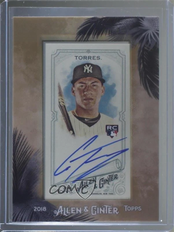 2018 Topps Allen & Ginter Mini Framed Auto Gleyber Torres #MA-GT Rookie Auto RC - Image 1 of 2