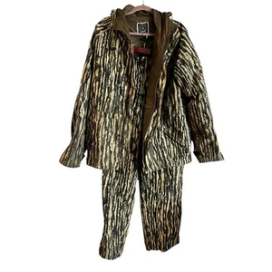 Vintage Realtree 10X Camo Hunting Suit Pants M Hooded Jacket L Camouflage - Picture 1 of 13
