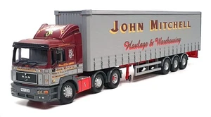 Corgi 1/50 Scale CC13409 - MAN TGA XXL Curtainside John Mitchell - Maroon/Grey - Picture 1 of 6