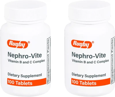 橄榄球 Nephrovite B & C 复合物 - 每片 100 片 - 2 包 — 第 1/4 张图片