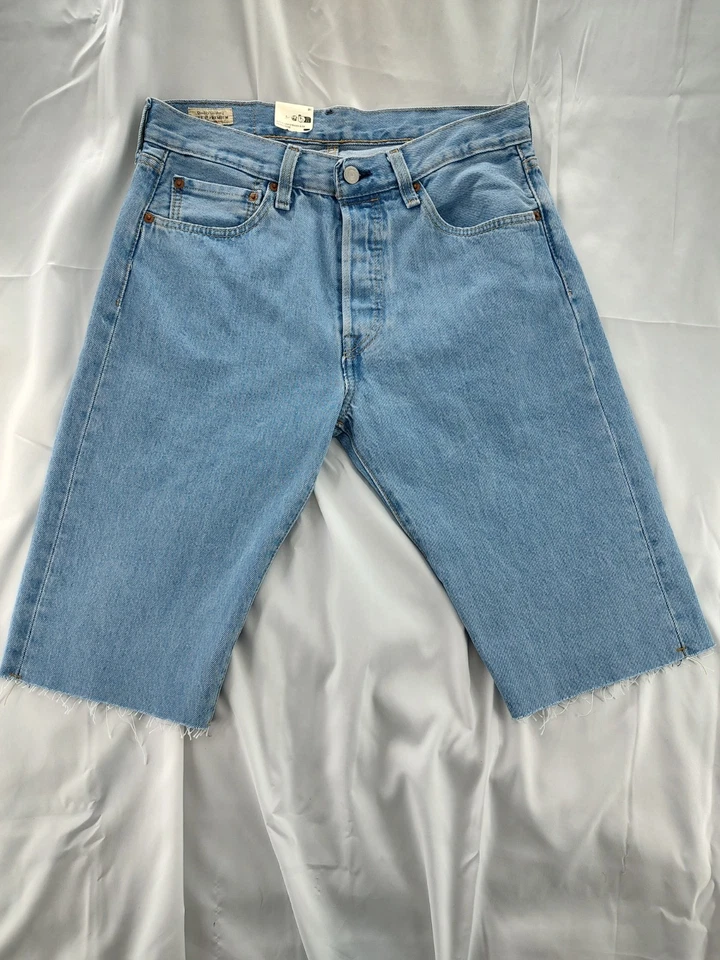 Mens Levi’s 511 Denim Jean Raw Hem Shorts Sz 31 Irregular