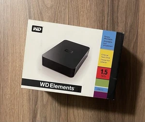WD Elements 1.5TB External Hard Drive USB 2.0 • WDBAAU0015 • NOB - Afbeelding 1 van 4