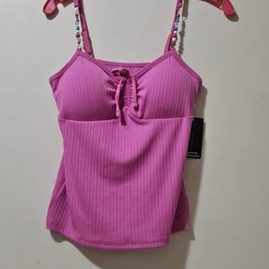 Juniors Teen Girl Size 7/9 Medium Tankini Padded Top-NOBO No Boundaries New NWT - Picture 1 of 7