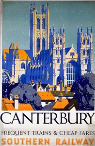 Canterbury Cathedral Kent England (old rail ad.) fridge magnet - Picture 1 of 1