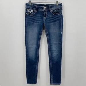 Jeans skinny Vigoss donna The Chelsea tasche invecchiate blu scuro taglia 7/8 - Foto 1 di 12