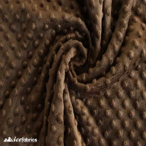 Polka Dot Minky Fabric By The Yard Brown - Picture 1 of 3