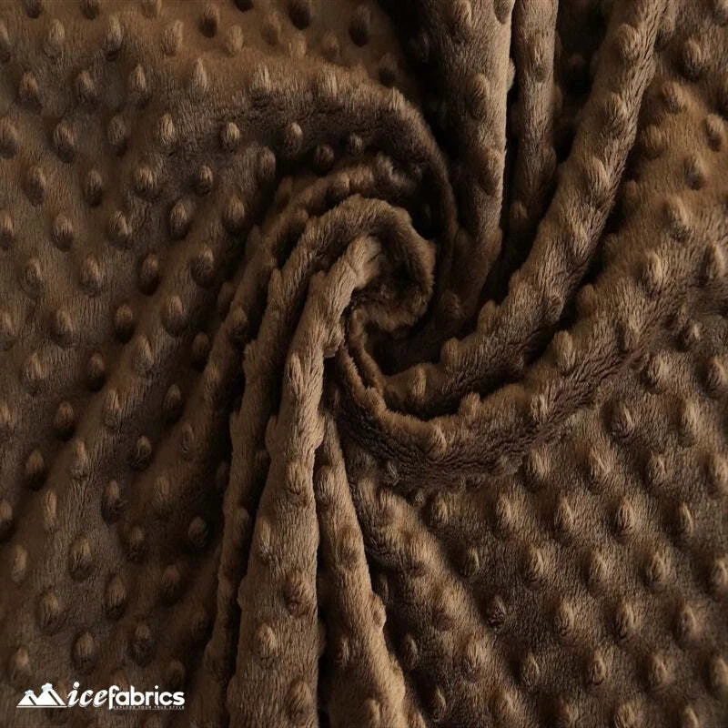 Polka Dot Minky Fabric By The Yard Brown - Image 1 of 3