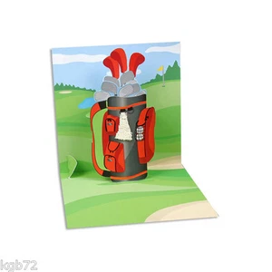 Golf Bag Up Greeting Card Up With Paper #PS 880 Father's Day & More Options - Picture 1 of 2