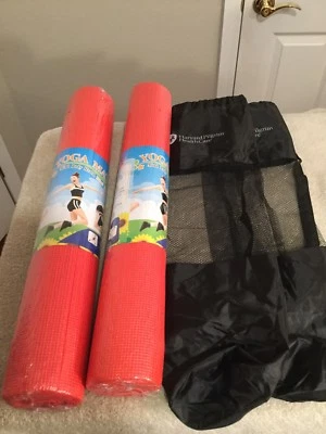 Yoga Mats Wirh Carry Bag. Set Of Two. Red. 68”x24”. NEW. - Image 1 of 4